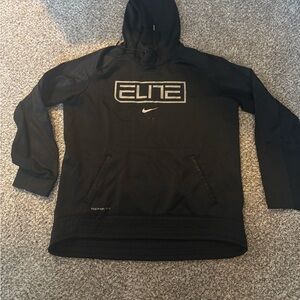 Nike Elite Black Hoodie with Silver Logo